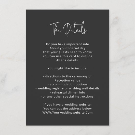 Zwarte details kaart zwart-wit minimalist (Voorkant)