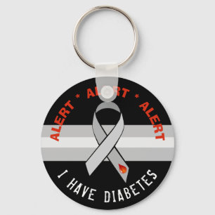 Zwarte diabetes waarschuwt Sleutelhanger