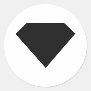 Zwarte diamant sterretje ronde sticker