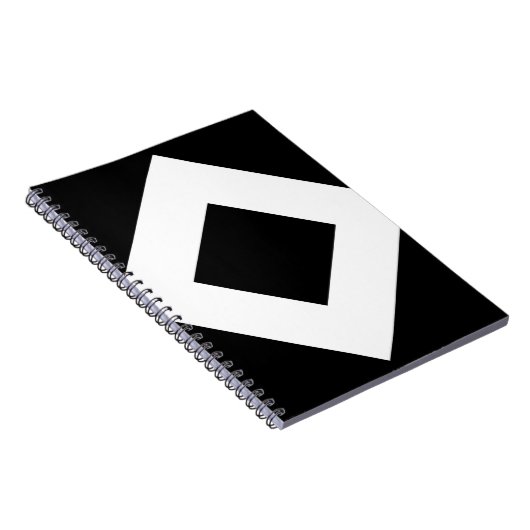 Zwarte diamant, witte rand notitieboek (Rechterzijde)