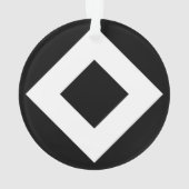 Zwarte diamant, witte rand ornament (achterkant)