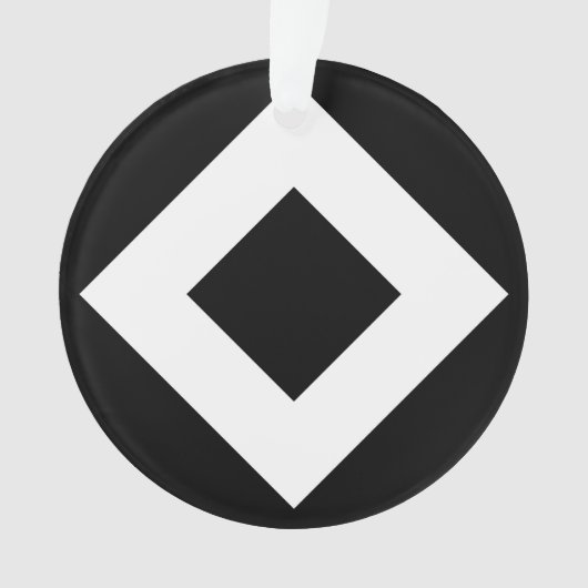 Zwarte diamant, witte rand ornament (voorkant)