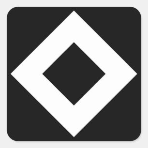 Zwarte diamant, witte rand vierkante sticker