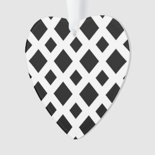 Zwarte diamanten op wit ornament