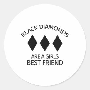 Zwarte diamanten zijn een beste vriendin voor meis ronde sticker
