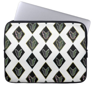 Zwarte diamantstier Terrier Laptop Sleeve