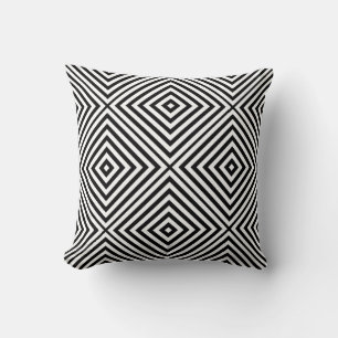 Zwarte Diamond Chevron Kussen