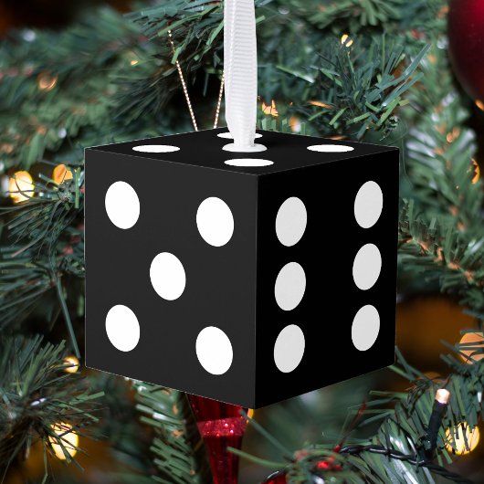 Zwarte Dice Kubus Ornament