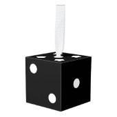 Zwarte Dice Kubus Ornament (Voorkant hoekig)