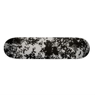 Zwarte digitale camouflage skateboard Pro