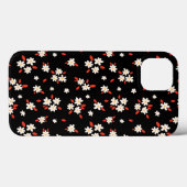 Zwarte ditsy daisy bloemenprint Case-Mate iPhone case (Achterkant (horizontaal))