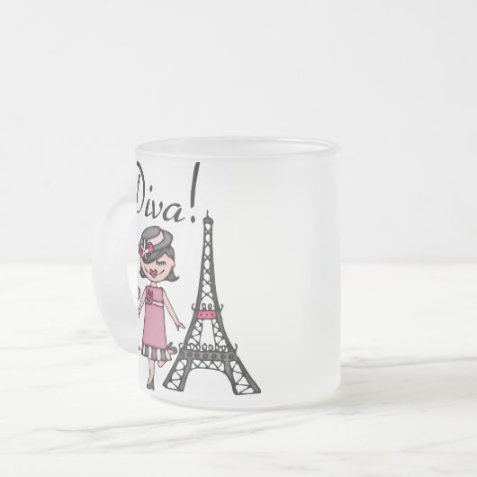 Zwarte Diva van het Haar Matglas Koffiemok (Voorkant links)