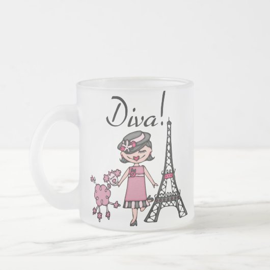 Zwarte Diva van het Haar Matglas Koffiemok (Links)