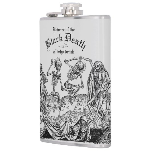 Zwarte dodendansende skeletten Gothic Macabre Heupfles (Links)