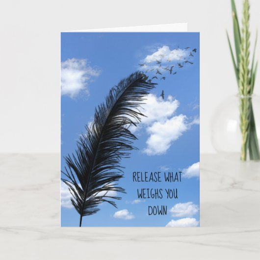 Zwarte doder en vogels in wolken kaart (Voorkant)