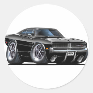 Zwarte Dodge-lader Ronde Sticker