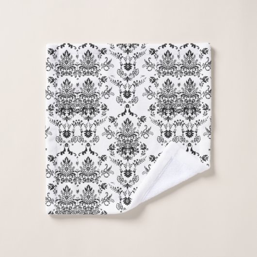 Zwarte doekje op witte doekset bad handdoek (Wasdoekje)