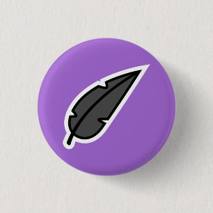 Zwarte doezelaar ronde button 3,2 cm