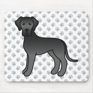 Zwarte Dog Argwanwekkende Cartoon Hond Muismat