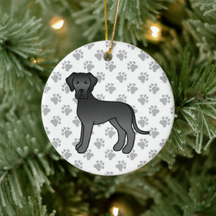 Zwarte Dog Cute Cartoon Hond Keramisch Ornament