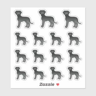 Zwarte Dog Cute Cartoon Honden Sticker