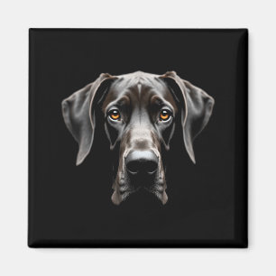 Zwarte Dog Great Dane-gezicht ontwerp Magneet