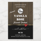 Zwarte donkerbruine houten korrels Logo Voedselcontainer Etiket (Enkel label)