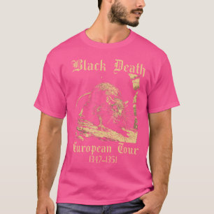 Zwarte Dood Europese Tour Retro Plagen Doctor Art T-shirt