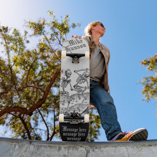 Zwarte Dood Gepersonaliseerd Medieval Skeletten Skateboard (Buiten 1)