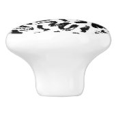 "Zwarte Doodles" Keramische Knop (Zijkant)