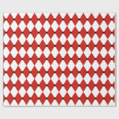 Zwarte Dot Red en witte Harlequin Cadeaupapier (Vlak)