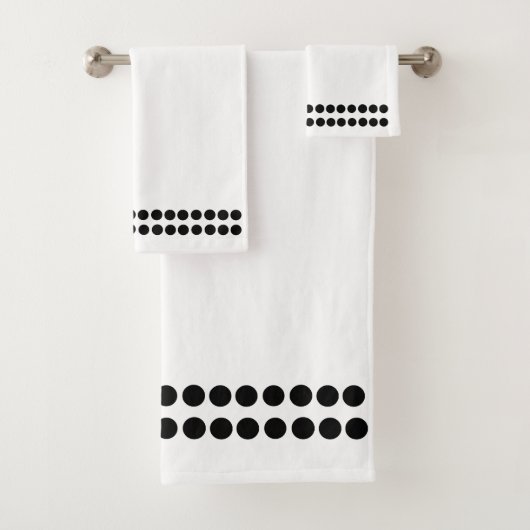Zwarte dot Witte doekset Bad Handdoek (Insitu)