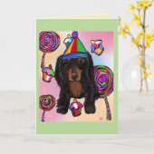 Zwarte Doxie Kaart (Gele Bloem)