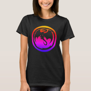 Zwarte Draak neon vrouwen zwart T-shirt