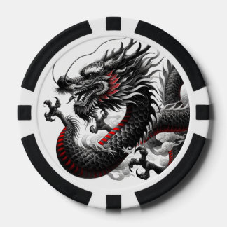 Zwarte draak poker chips