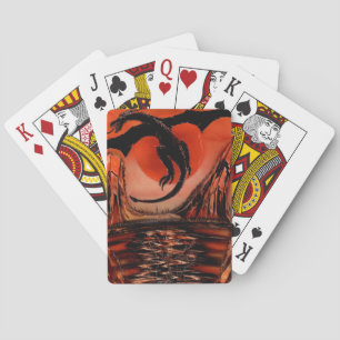 Zwarte draak pokerkaarten