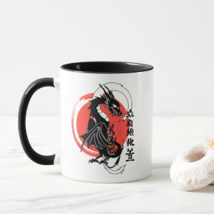 Zwarte draak, rode maan mok