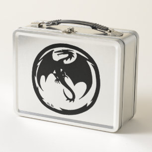 Zwarte draak roestvrije lunchbox