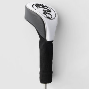 Zwarte draak-tattoo streetwear golfheadcover