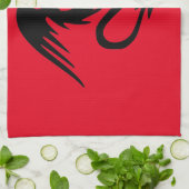 Zwarte draak theedoek (Gevouwen)