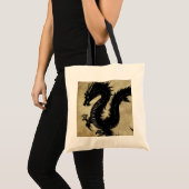 Zwarte draak tote bag (Voorkant (product))