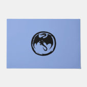 Zwarte Dragon blauwe deurmat (Voorkant)
