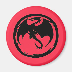 Zwarte Dragon Coral magnet Magneet
