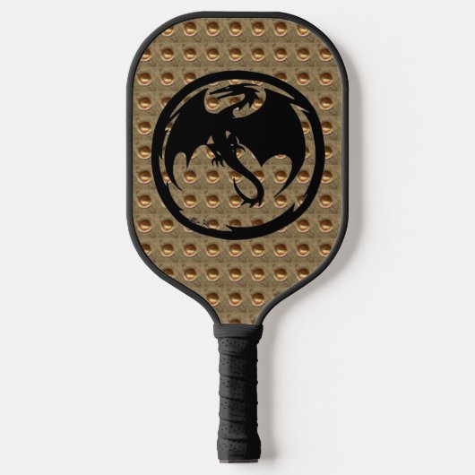 Zwarte Dragon goudkartonnen paddle (Voorkant)