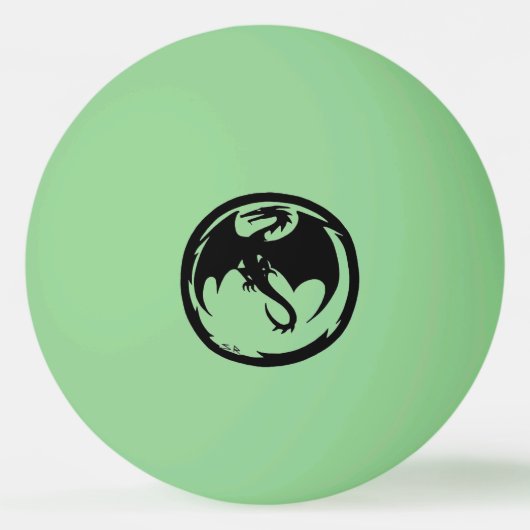 Zwarte Dragon groene gloed 1 ster pingpongbal Pingpongballen (Voorkant)