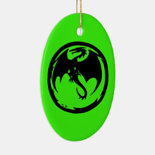 Zwarte Dragon Groene keramische versiering Keramisch Ornament