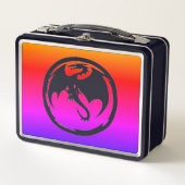 Zwarte dragon Neon lunchbox (Voorkant)