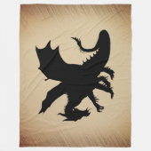 Zwarte Dragon Rustic Achtergrond Fleece Deken (Voorkant)