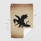 Zwarte Dragon Rustic Achtergrond Golfhanddoek (Insitu)