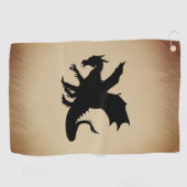 Zwarte Dragon Rustic Achtergrond Golfhanddoek (Horizontaal)